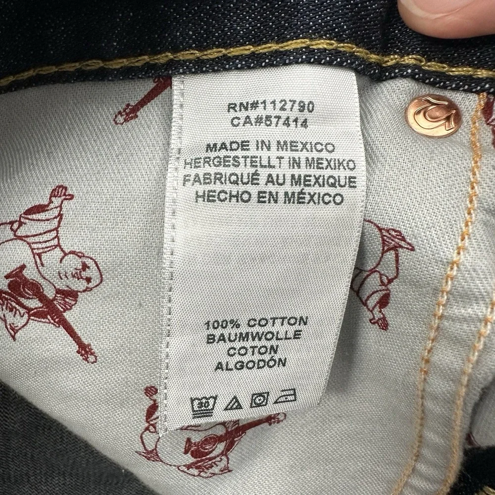 True Religion Geno Slim Jeans Flap‎ Back Pockets Lost Lagoon Denim Men's 31 x 34